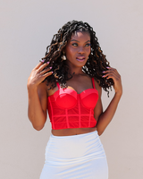 RED BUSTIER CAMI TOP 