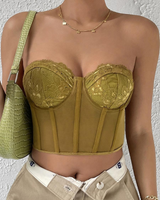 -Green color
-Corset style
-Mesh fabric
-Underwire
-Unpadded
GA008630 CROP GRN
