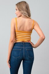 MUSTARD STRIPED CAMI