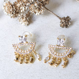 -Gold Stud
-Diamonds Hanging
-Pearl Detail
-Earrings
0321 GOLD DIAMOND CRECENT STUD EARRING