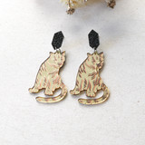 -Gold Tiger
-Black Sparkle Pendant on Stud
-Lightweight Design
-Gold Detail 
-Dangle Earring
TIGER DANGLE EARRING 12