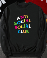 -Black color
-Crewneck style
-"Anti Social Social Club" word detailing
-Colorful detailing on words
EA008086 SS ANTI ONE SIZE