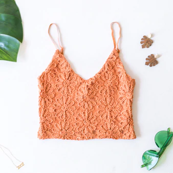 -Peach
-Floral
-Lace
-V-Neck
-Embroidered
-Spaghetti Straps
-Adjustable Straps
-Smocked Back
-Lined
-Crop
-Top
-Comes in 4 Colors
Material:
90% Nylon
10% Polyester
HMT53028 CROP ORG