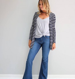 Navy Striped Cardigan