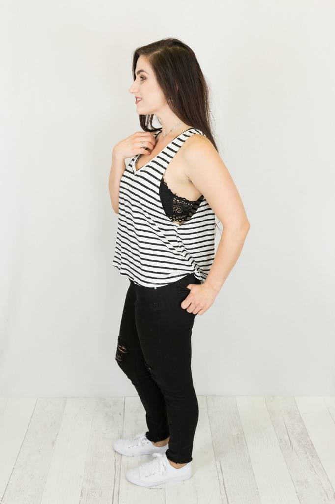 V-Neck Striped Tank