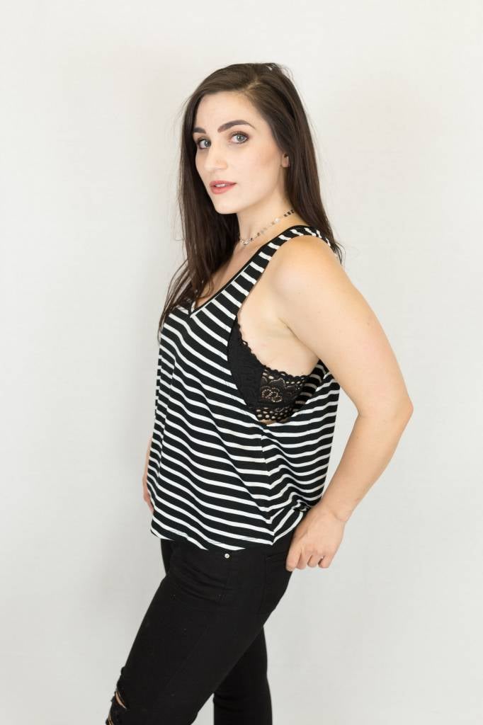 V-Neck Striped Tank