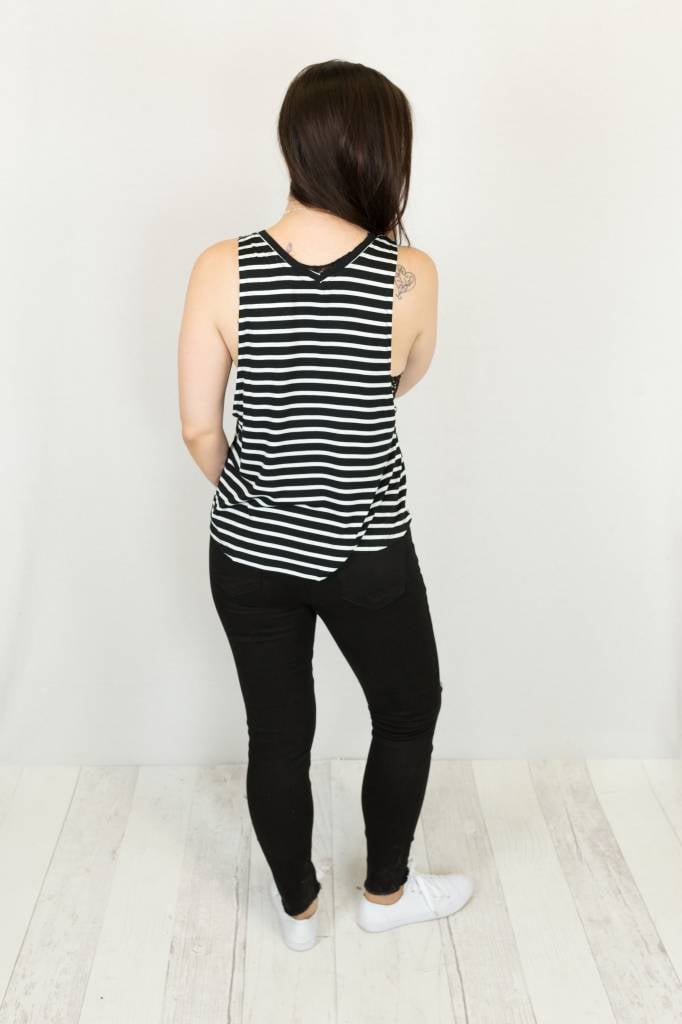 V-Neck Striped Tank