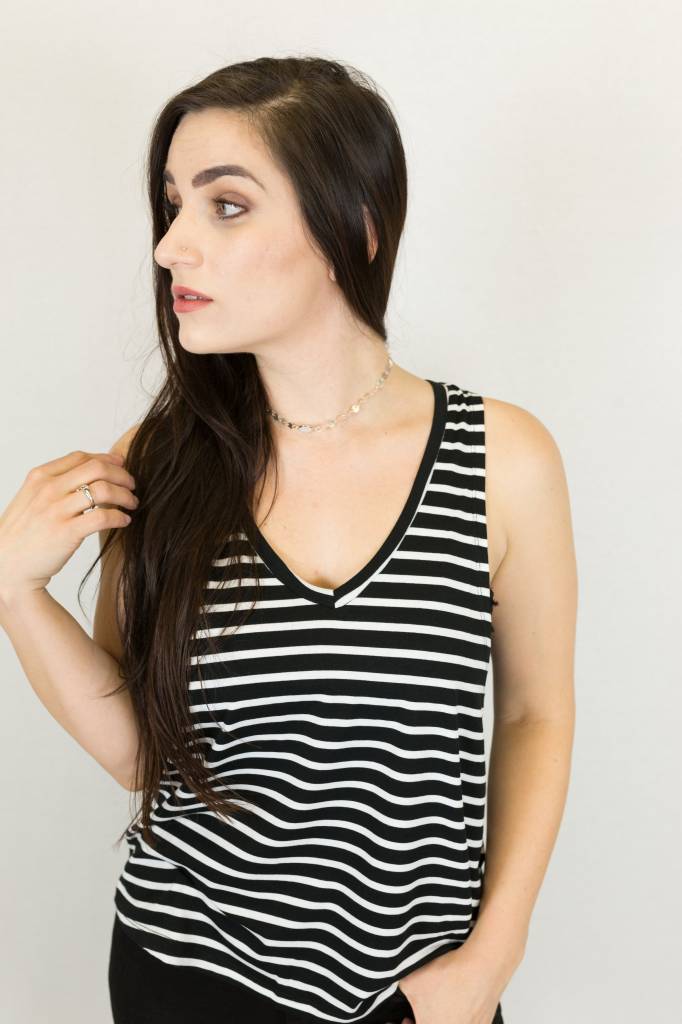 V-Neck Striped Tank