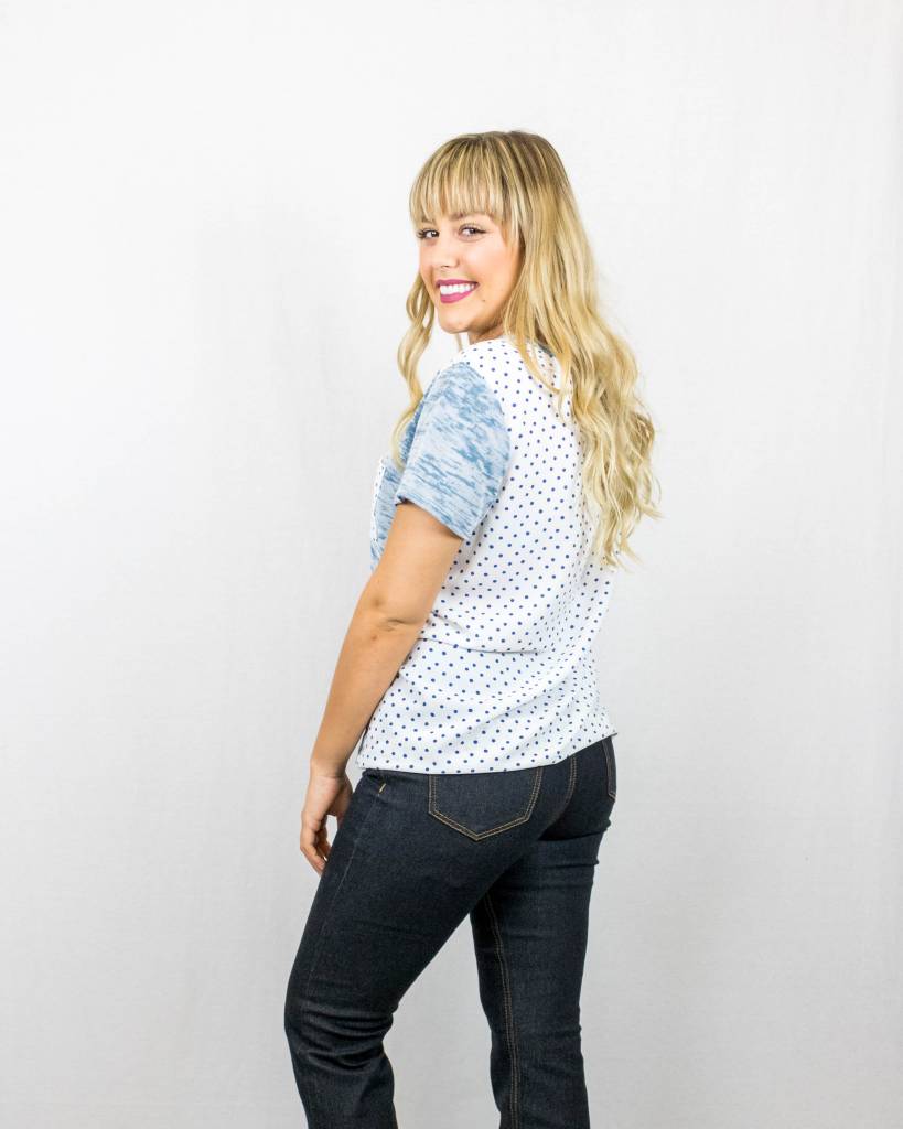 Two Toned Polka Dot Pocket Tee