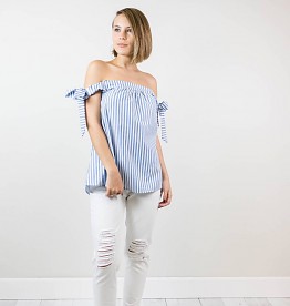 Striped Off The Shoulder Top