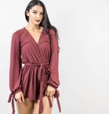 Burgundy Tie Romper
