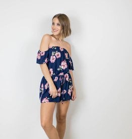 Drawstring Floral Romper